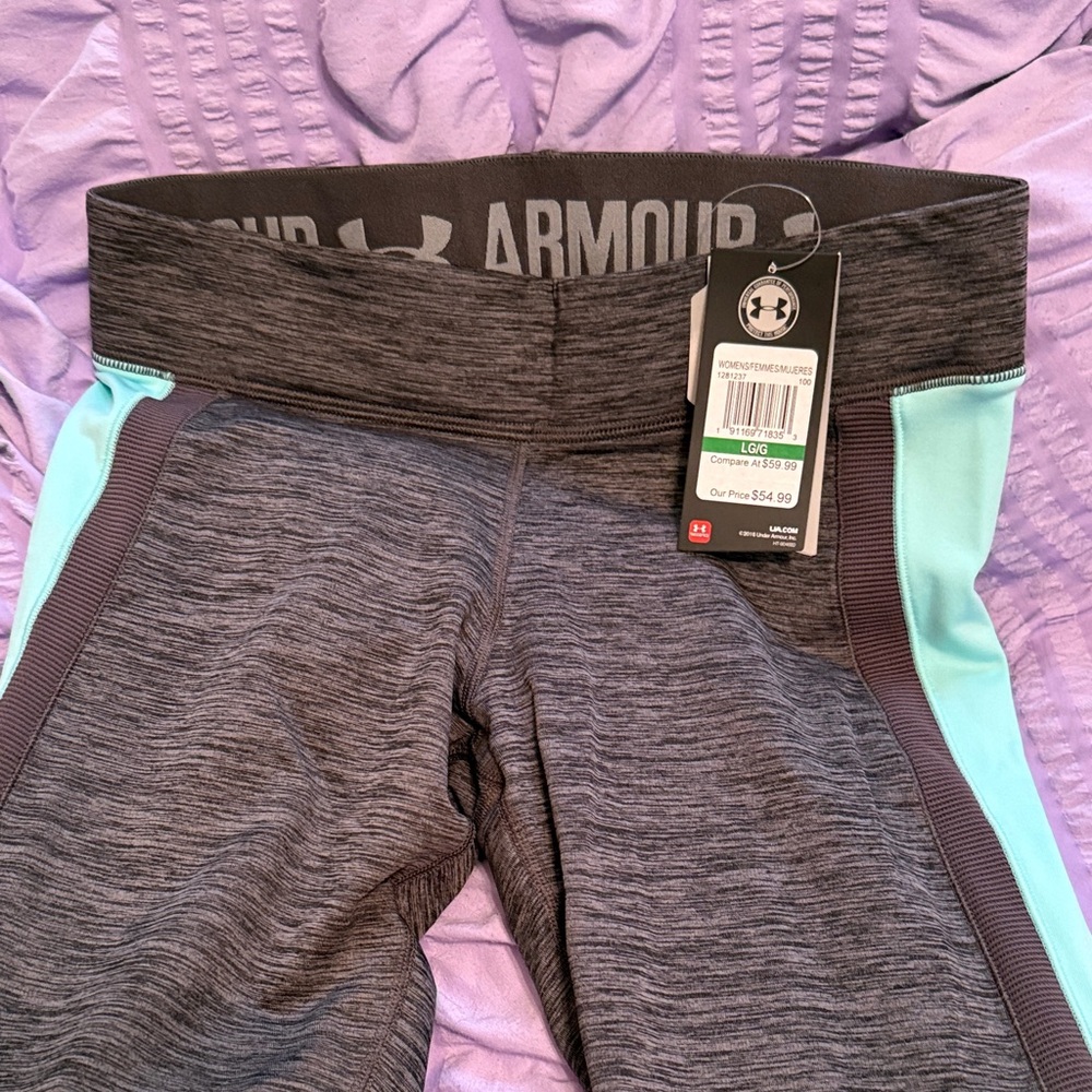 Under Armour Women's Gray and Aqua Leggings